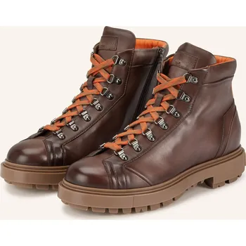 Pánské mokasíny Santoni Pánské Šněrovací Boty Farah, tmavě hnědá / tmavě...