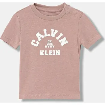 Dětské tričko Calvin Klein Jeans růžová barva, IN0IN00345 IN0IN00345.PPY2 39X, vel. 80
