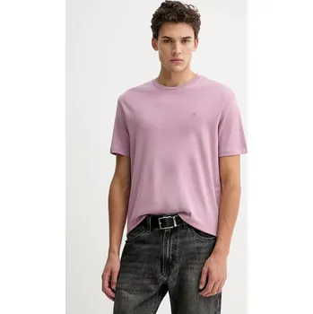 Pánské oblečení Bavlněné tričko Calvin Klein LV04LB275G fialová 40X, vel. XL