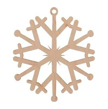 Set školních potřeb Bombka drewniana Śnieżynka 3szt naturalna