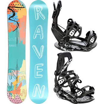 Snowboard RAVEN Snowboard set Raven Anna + vázání Raven FT360 146cm VÍCEBAREVNÁ|ZELENÁ|ČERNÁ 2023