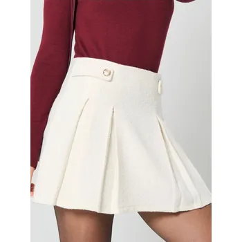 Dámská sukně Sinsay - Mini sukně se sklady - krémová - 185FJ-01X - 185FJ-01X-XXL