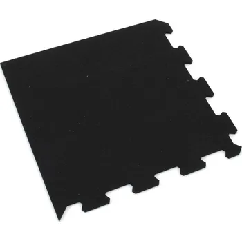 Venkovní dlažba Flomat Černá gumová modulová puzzle dlažba (roh) FLOMA SportFlo S800 - 47,8 x 47,8 x 1,5 cm