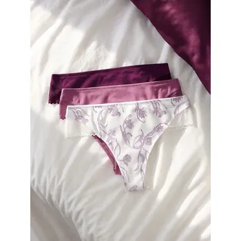 Oblečení a móda Sinsay - Sada 3&nbsp;kusů brazilských kalhotek - vícebarevná - 018GU-MLC - 018GU-MLC-S