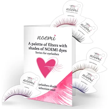 Barva na řasy a obočí Noemi Lash Dye vzorník barev – barevné šablony na řasy