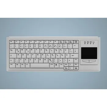 Klávesnice CHERRY Industry 4.0 Compact Ultraflat Touchpad Keyboard - Corded - QWERTY - Light Grey (AK-4400-GU-W/US)