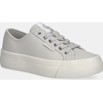 Pánská obuv Tenisky Calvin Klein VULC FLATF LACE UP LTH CK YW0YW01932 šedá 09X, EUR 41