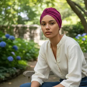 Ebbie Bavlněný turban-style - MALINOVÝ Velikost: 54