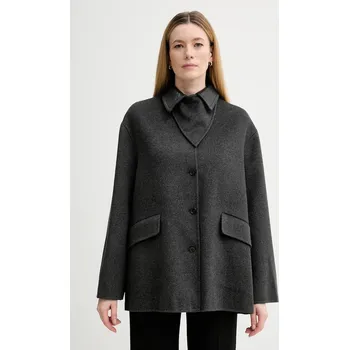 Dámský kabát Kabát s příměsí vlny Nanushka NW25FWJK27994 šedá 90X, vel. L