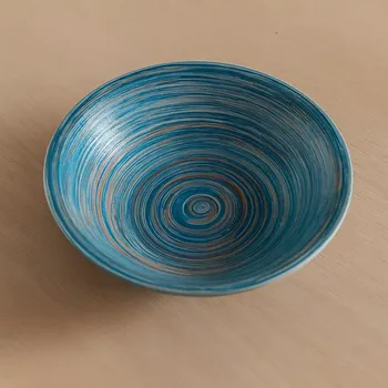 Sada nádobí Kare Design Deep Swirl talíř hluboký, průměr 21 cm, modrý