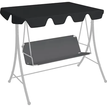 zahrada-XL Náhradní stříška na zahradní houpačku černá 150/130 x 105/70 cm 312106