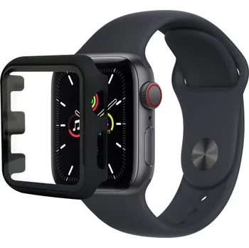 Příslušenství k chytrým hodinkám Ochranný kryt s tvrzeným sklem pro Apple Watch 40 mm (Series 4, 5, 6, SE), černá