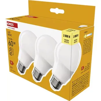 Žárovka Emos ZL5F42.3 LED žárovka Basic A60 / E27 / 9,4 W (60 W) / 806 lm / teplá bílá