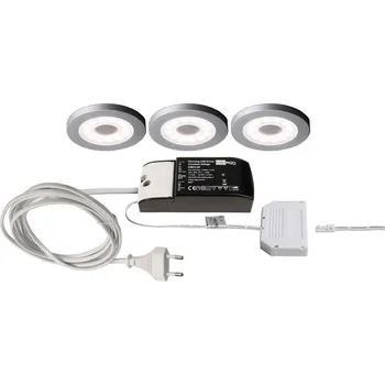 Bodové svítidlo LIGHT IMPRESSIONS Deko-Light nábytkové přisazené svítidlo Paty kulaté 3ks sada 220-240V AC/50-60Hz 2,50 W 3000 K 185 lm stříbrnášedá RAL 7001 - LIGHT IMPRESSIONS IMPR 620008