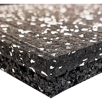 Venkovní dlažba Flomat Černo-bílá modulová podlahová guma (puzzle - roh) FLOMA Sandwich - 100 x 100 x 1,8 cm