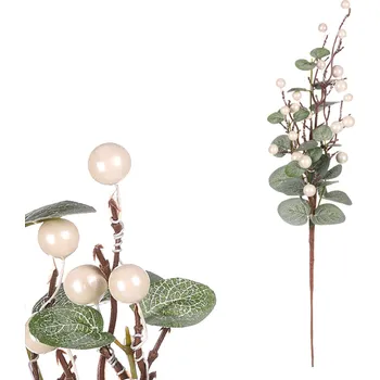 umělá květina Větev s perlami, perlová barva.