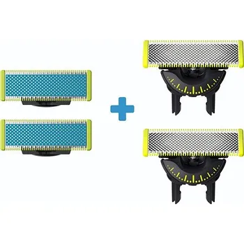 Příslušenství k holicímu strojku Philips OneBlade QP225/50 Výměnné břity Anti-Friction 2 ks + Náhradní břity QP420/50 360 2 ks