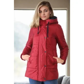 Dámská casual bunda Z9660 DEWBERRY WOMEN'S COAT-BURGUNDY dewberry tmavě červená 3464921