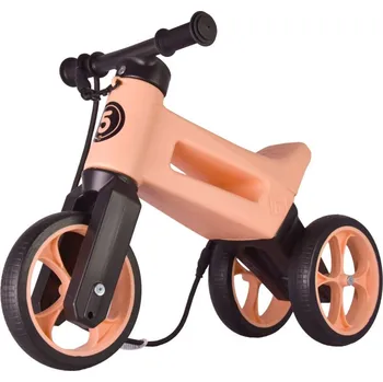 Odrážedlo Odrážedlo FUNNY WHEELS Rider SuperSport 2v1 pastelově meruňkové s popruhem a tichými koly