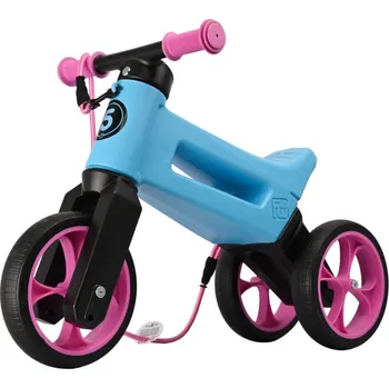 Odrážedlo Odrážedlo FUNNY WHEELS Rider SuperSport 2v1 modré světlé s popruhem a tichými koly