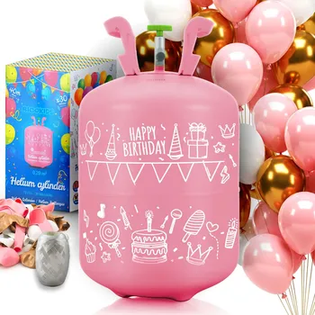 Láhev Heliová láhev 0,20 m3 s balónky a stuhou Ricokids