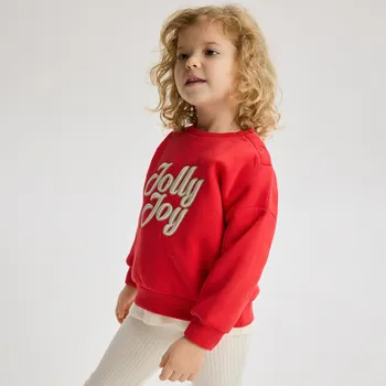 Dívčí oblečení Reserved - Mikina s vánočním nápisem - červená - 599GT-33X - 599GT-33X-86