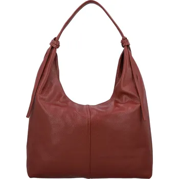 Trendy dámská kožená kabelka na rameno Anestis, tmavě červená