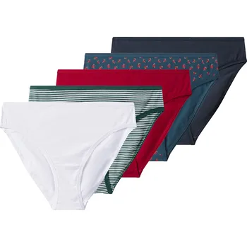 Kalhotky esmara® Dámské vánoční kalhotky, 5 kusů (modrá/červená/zelená/bílá, XS(32/34))