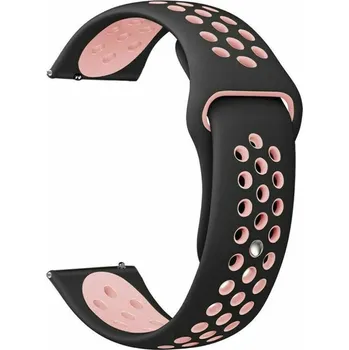 Příslušenství k chytrým hodinkám Madvell Sportovní silikonový řemínek černá s růžovou 20mm