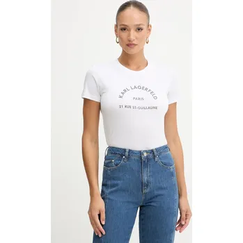 Pánská móda Bavlněné tričko Karl Lagerfeld B1W17033 bílá 00X, vel. L