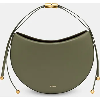 Kabelka Kožená kabelka Furla Moonstone M Shoulder Bag zelená barva, WB01868 BX3104 4555S WB01868.BX3104.4555S 91X, vel. ONE SIZE