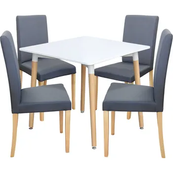 Jídelní set Jídelní stůl ONE 80 + 4 židle PRIMA šedá IDEA 4541