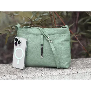 Kabelka Dámská kožená crossbody kabelka 5085 mátově zelená, MAXFLY