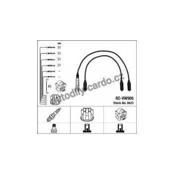 Zapalovací kabel Sada kabelů pro zapalování NGK RC-VW905 - VW