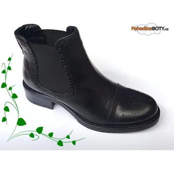 Dámská zimní obuv Dámské kotníkové boty kůže Effe tre černé 1254