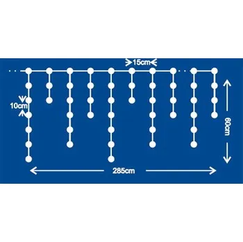 Vánoční dekorace Esperanza Závěs rampouchy 200LED, barva světla studená bílá, venkovní, síťový 41167 E-535831