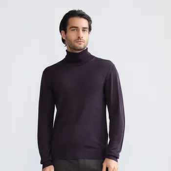 Pánský svetr Reserved - Golf s příměsí lyocellu - tmavě fialová - 472GQ-49X - 472GQ-49X-S