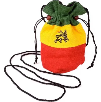 Vak na peníze Měšec z konopné látky Rasta Lion – malý, Sittar.cz POSLEDNÍ KUS!