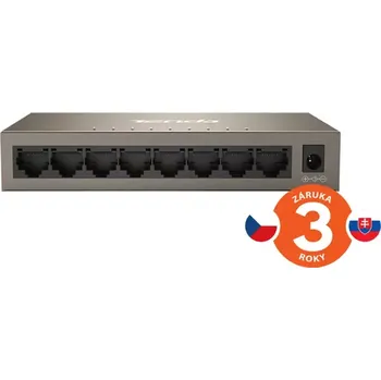 Switch Tenda TEG1008M 8-port Gigabit Switch, 8x 10/100/1000 Mb/s, Fanless, MAC 4K, napájení AC/DC, i na zeď