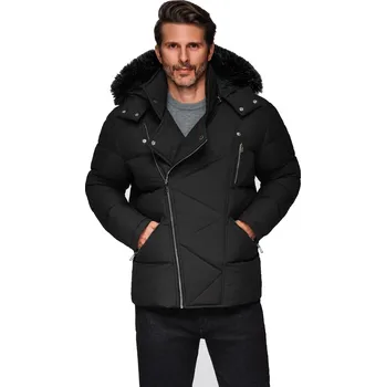 Dívčí oblečení Pánská bunda s kapucí OMBRE-Jacket OM-JAHP-0252 V-1 black Černá M