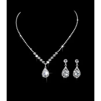 Souprava šperků B-TOP Dámská třpytivá souprava KAPKA - postříbřená