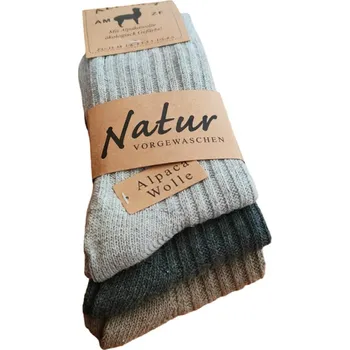 Dámské ponožky Ovčí věci Lama Alpaka dámské vlněné ponožky - sada 3 párů Barva: Vzor D, Velikost: UNI 35-42