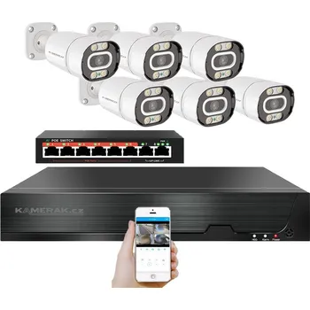 Příslušenství ke zvukové technice IP 6 kamerový set s externím PoE XM-603B-Ext. 4MPx, CZ menu