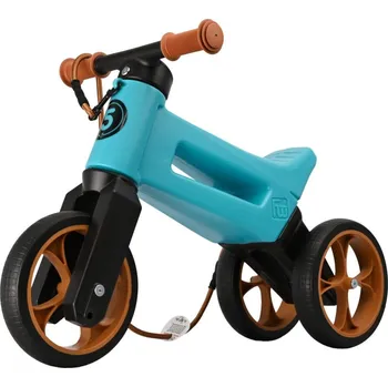 Odrážedlo Odrážedlo FUNNY WHEELS Rider SuperSport 2v1 tyrkysové s popruhem a tichými koly