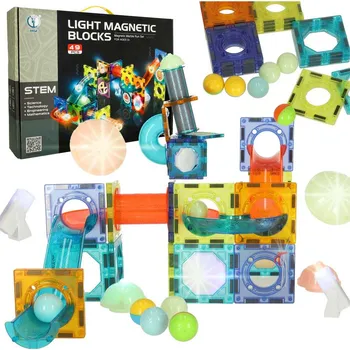 Kuličková dráha Aga Svítící magnetická kuličková dráha 49 dílů