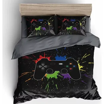 Povlečení NOVINKA 2025 ! Sada Bavlněného povlečení na 2 postele s 3D EFEKTEM 70x90/140x200cm - MAGIC GAMER + PROSTĚRADLO ZDARMA !