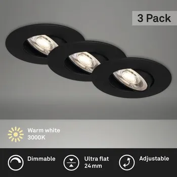 Bodové svítidlo LED zápustné osvětlení Briloner IP23 3x5 W 3x460 lm 3000 K černé stmívatelné