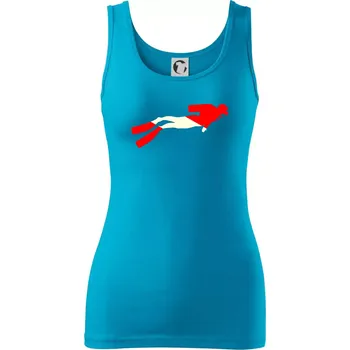 Dámské tričko Potápěč vlajka - Dámské tílko - XL ( Světlý tyrkys )