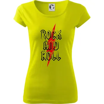 Dámské tričko Rock and Roll blesk - Dámské triko Pure - S ( Limetková )