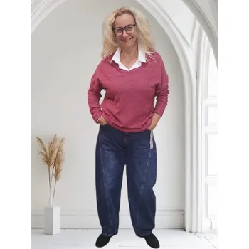 Dámský svetr Dámský pulovr s košilovým límečkem Barva: Béžová, Velikost: One size, Size system: One size